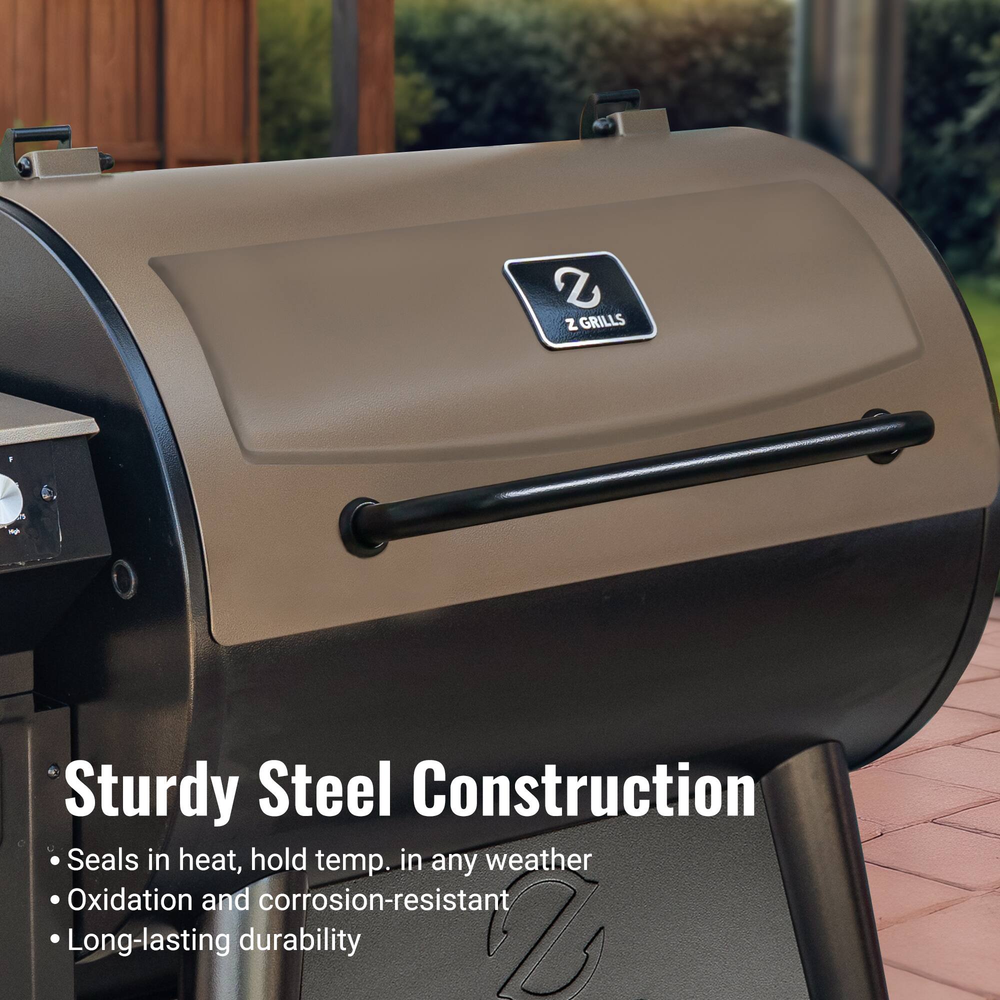 Z GRILLS, Sturdy Steel Construction, Seals in heat, hold temp. in any weather, Oxidation and corrosion-resistant, Long-lasting durability