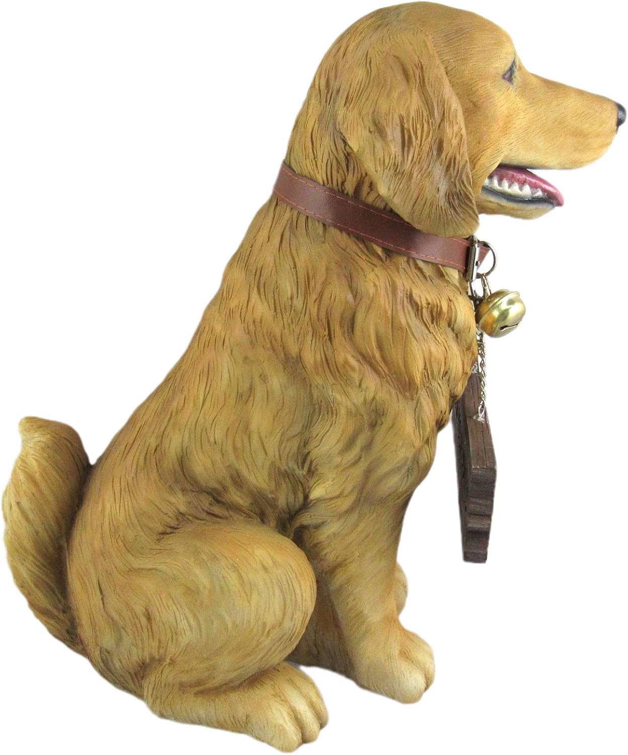 Alt View 6. DWK Corporation - 12.75 Inch Tall Golden Retriever Dog Realistic Lifelike Statue with Reversible Sign - Tan.