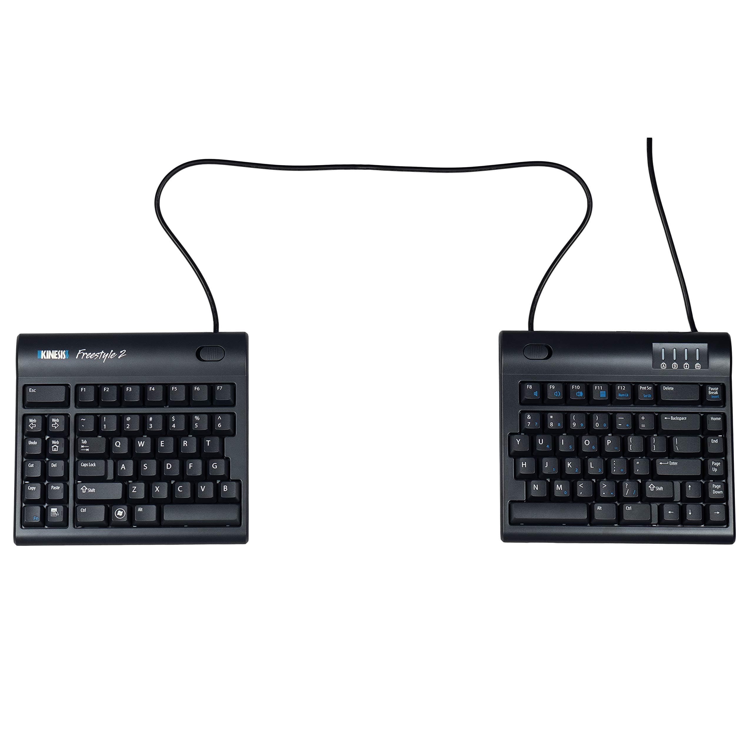 KINESIS - Freestyle2 Ergonomic Split Keyboard PC 20 Extended Separation Standard Windows Layout Hotkeys Embedded 10-Key - 20  Separation