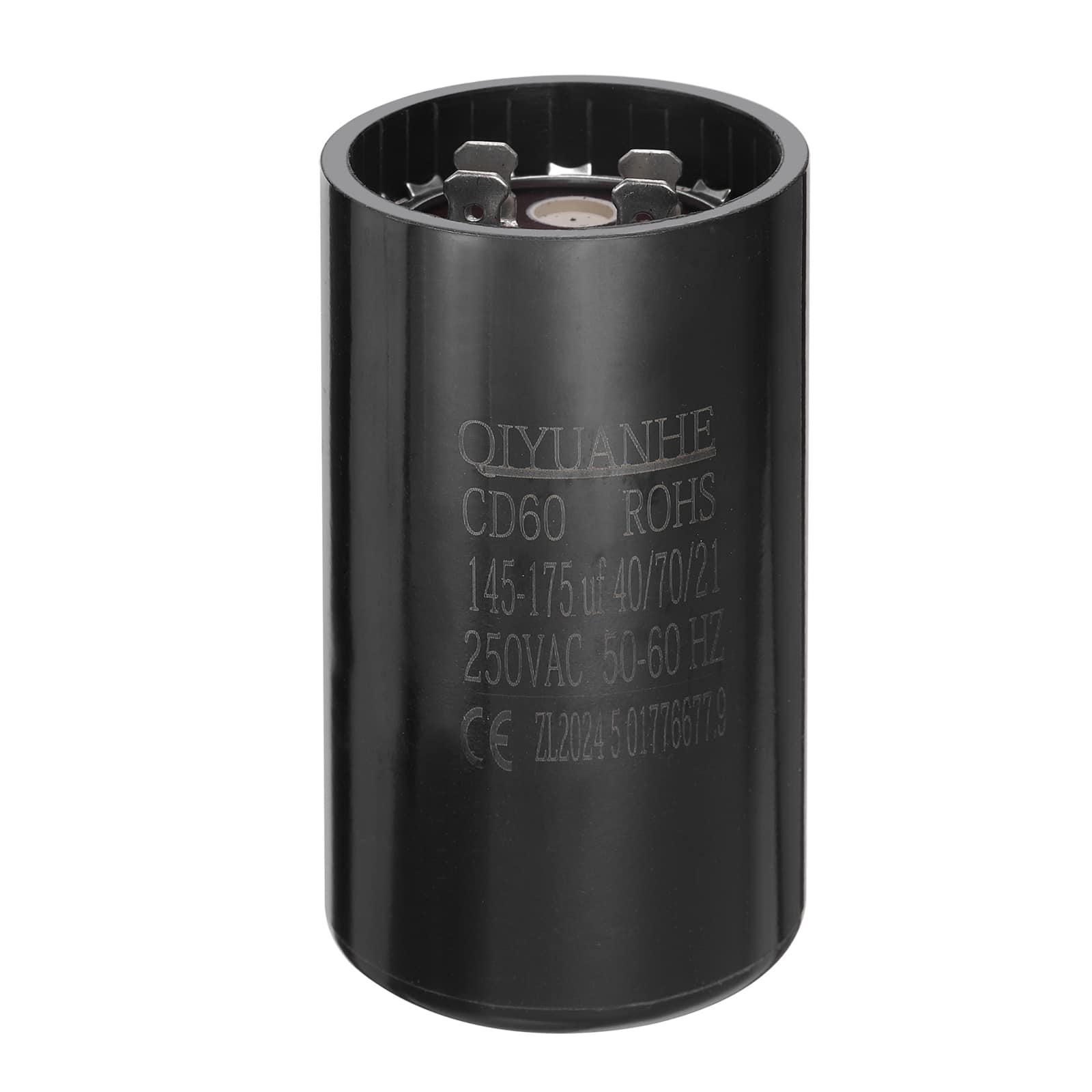 Unique Bargains - CD60 Motor Run Capacitor, 145-175uF MFD AC250V, 50-60Hz, for Electric Motor, 46x86mm - Black
