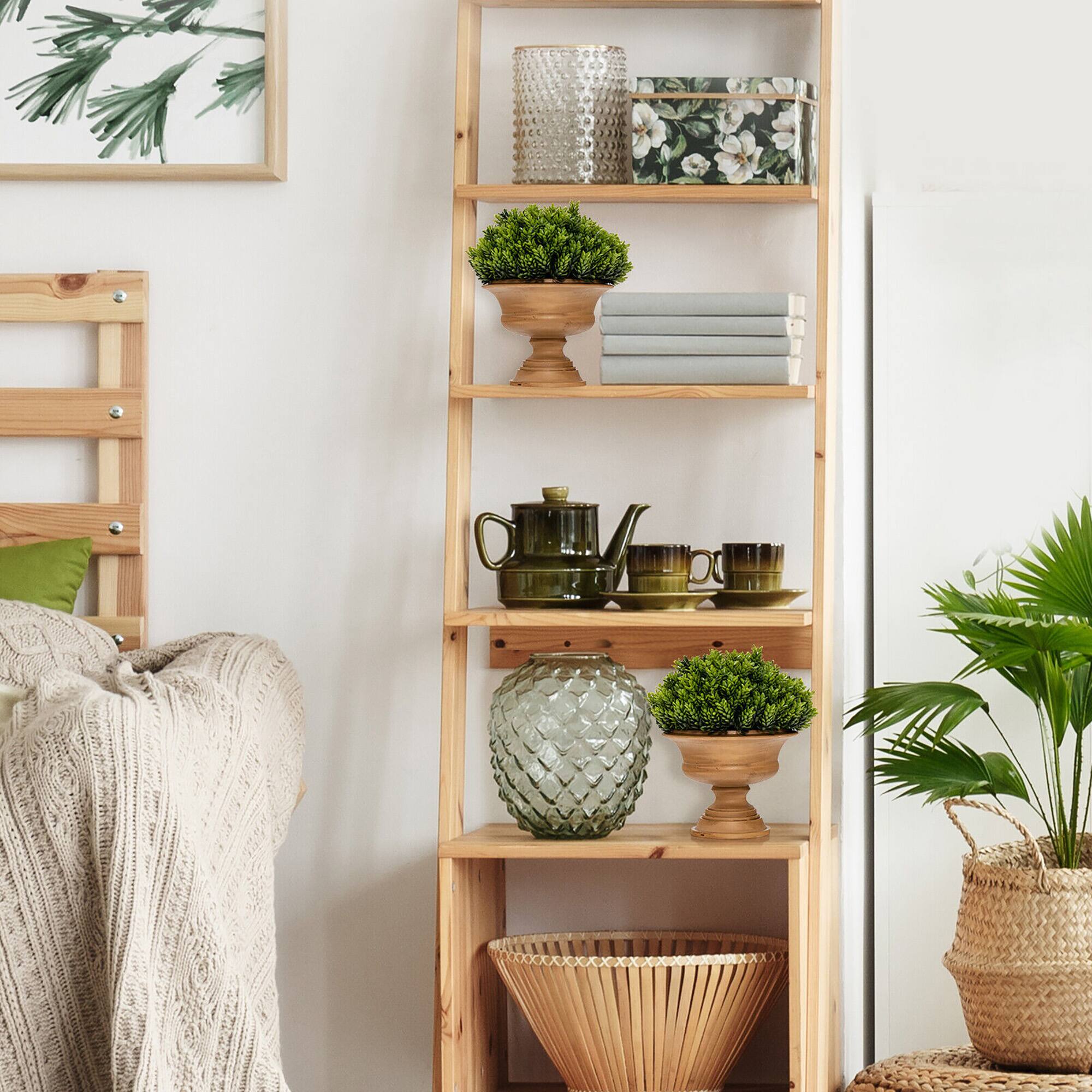 Alt View 3. Gymax - Gymax 4-Pack Artificial Plants Fake Mini Potted Plant Small Greenery Decor for Indoor - Green+Brown.