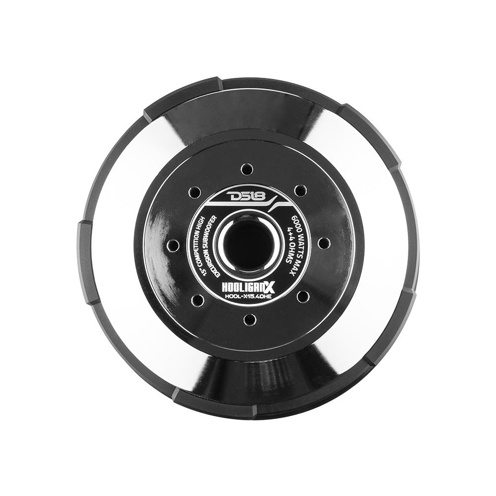 D518 HIGH SUBWOOFER 4+4 6000 COMPETITION EXCURSION OHMS MAX WATTS 15" HOOLIGANX HOOL-X15.4DHE