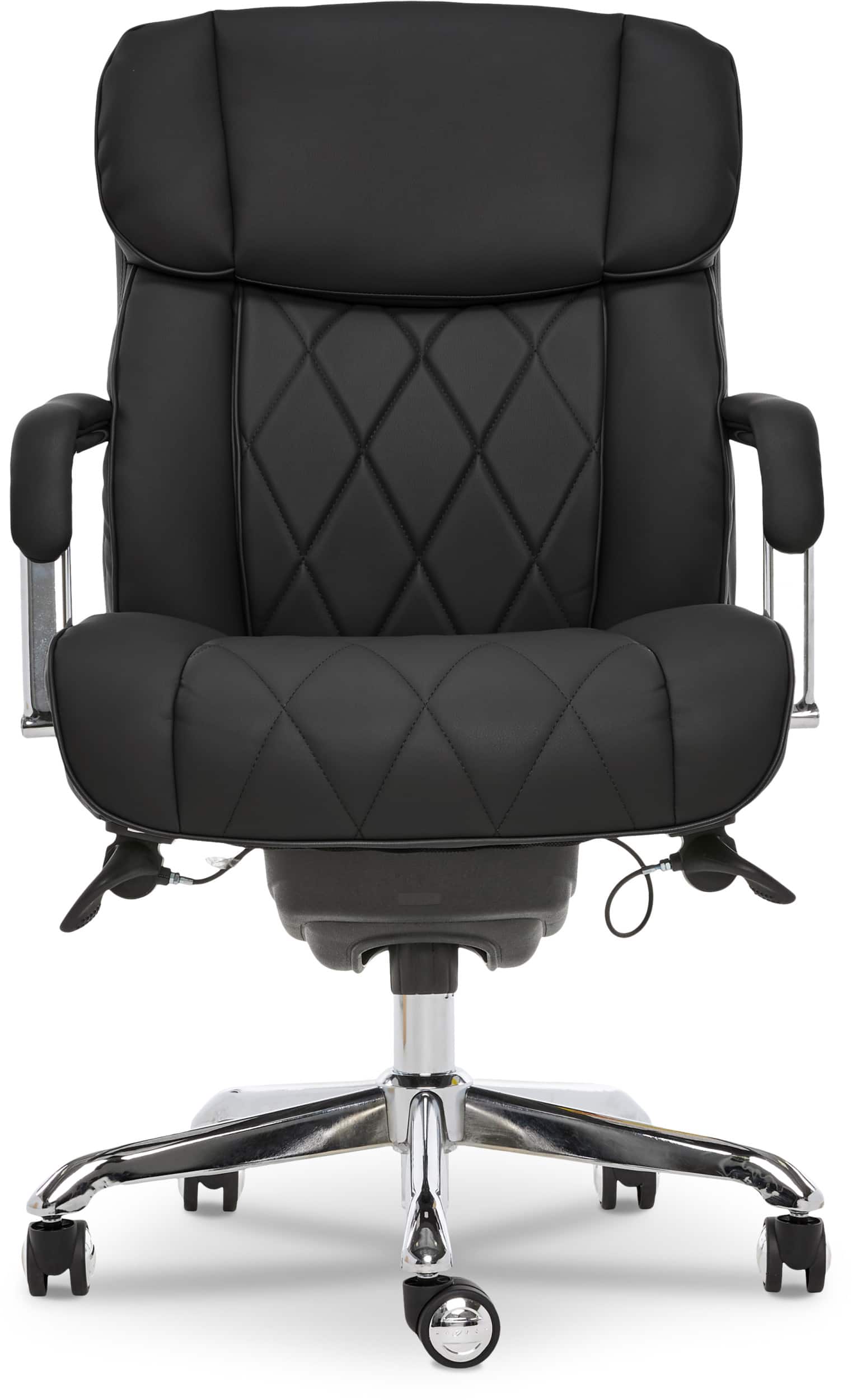 Alt View 11. La-Z-Boy - Comfort and Beauty Sutherland Diamond-Quilted Bonded Leather Office Chair - Midnight Black.