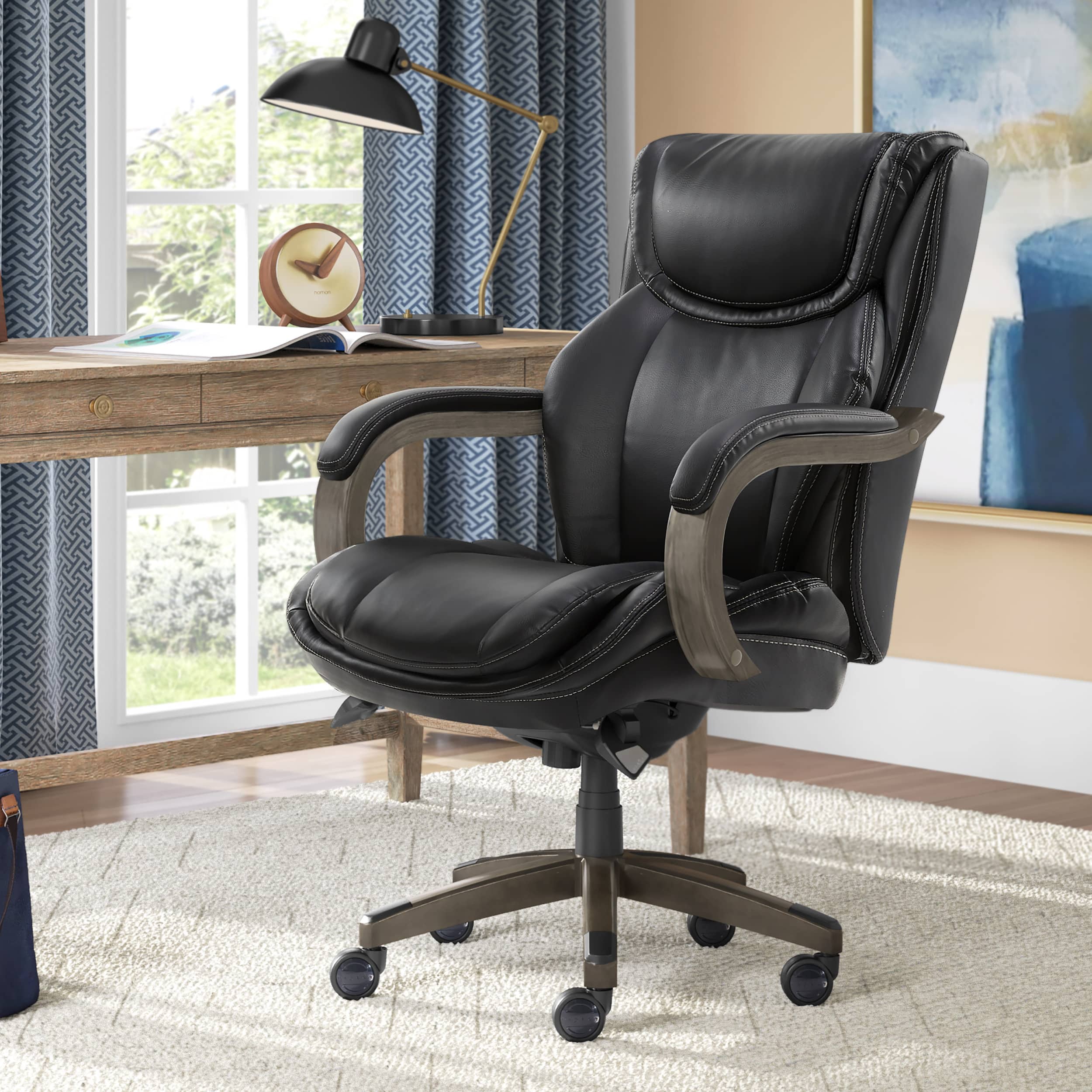 Angle. La-Z-Boy - Big & Tall Executive Office Chair with Comfort Core Cushions - Black.