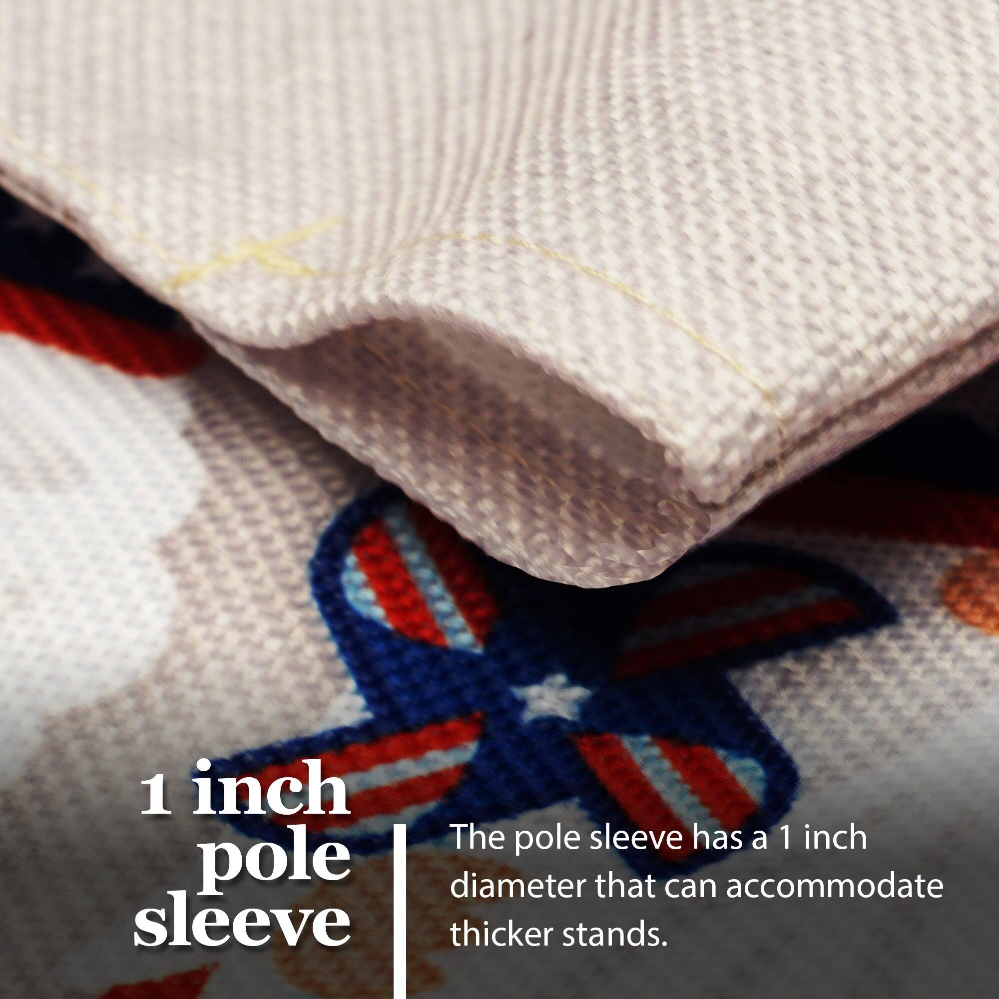 1 inch pole sleeve

The pole sleeve has a 1 inch diameter that can accommodate thicker stands.