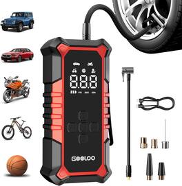 GOOLOO - A6 Gear 160PSI Cordless Tire Inflator 7500mAh Portable Air Pump with LED Flashlight - Black