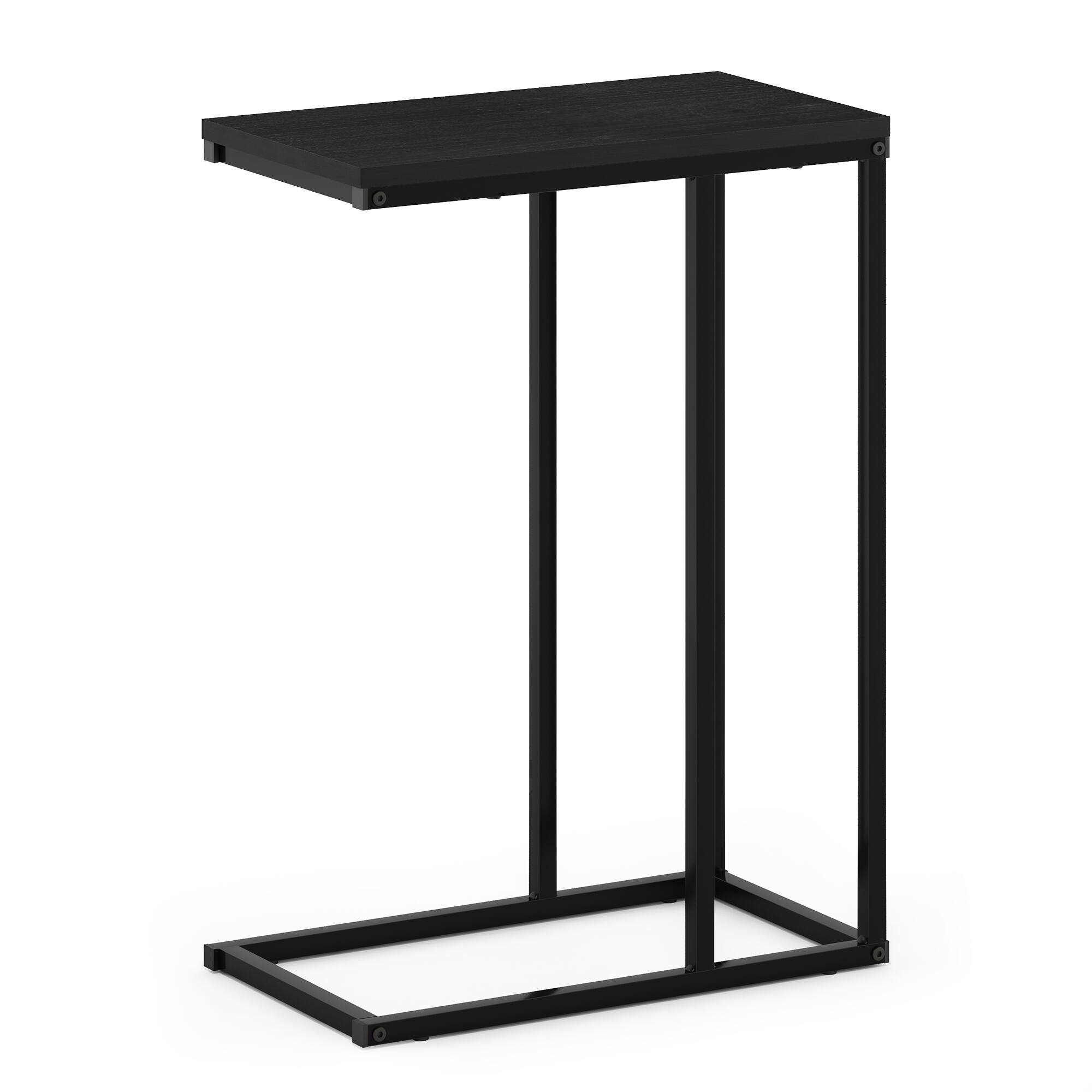 Alt View 4. Furinno - CAMNUS Night Stand, C-shape Nightstand, Metal Frame Side Table, End Table, Bedside Table - Americano.