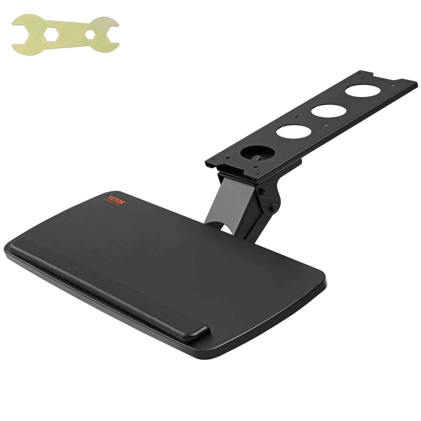 Alt View 5. VEVOR - Keyboard Tray under Table Adjustable Height, Height and Angle Adjustable under Desk Keyboard Tray Slide out - Black.