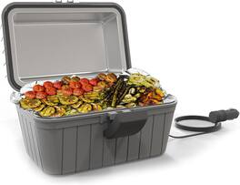 RTMB - 12V Heated Electric Lunch Box Portable Food Warmer for Car & Truck - Gray