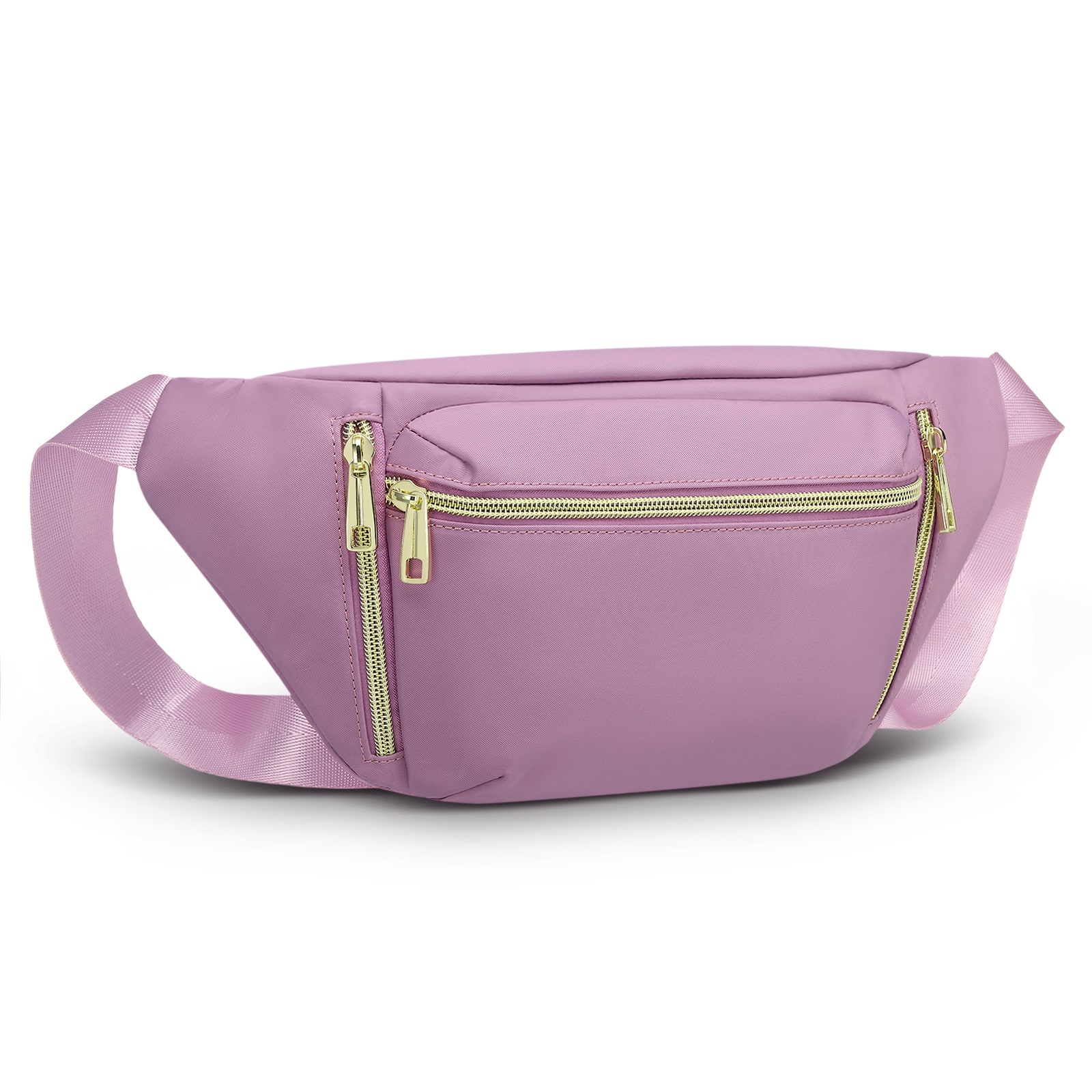 Unique Bargains - Crossbody Fanny Pack with 5-Zipper Pockets Waterproof Nylon Anti Theft Waist Bag for Women Men for Sports Traveling - Purple price history on PriceWatchPro