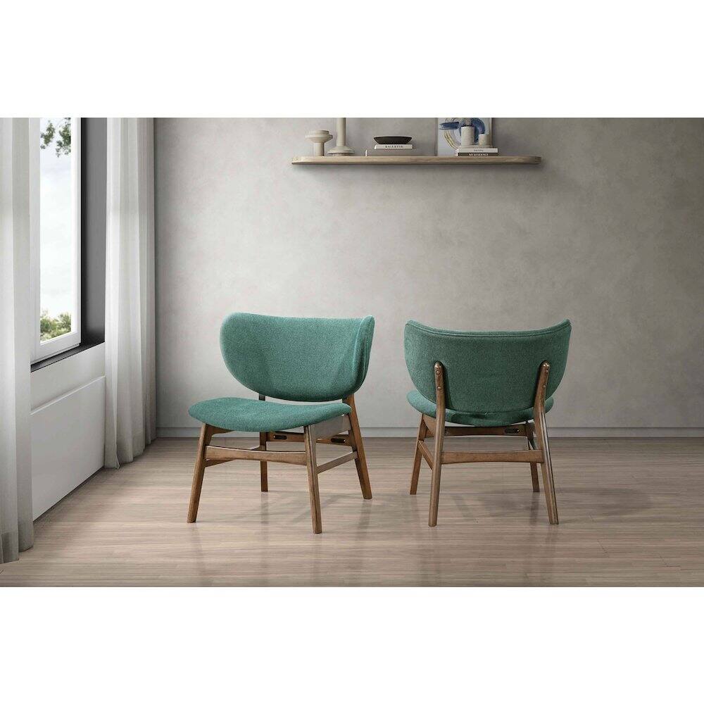 Alt View 4. New Classic Furniture - Adler 2-Piece Wood & Fabric Lounge Chair in Green - Green.