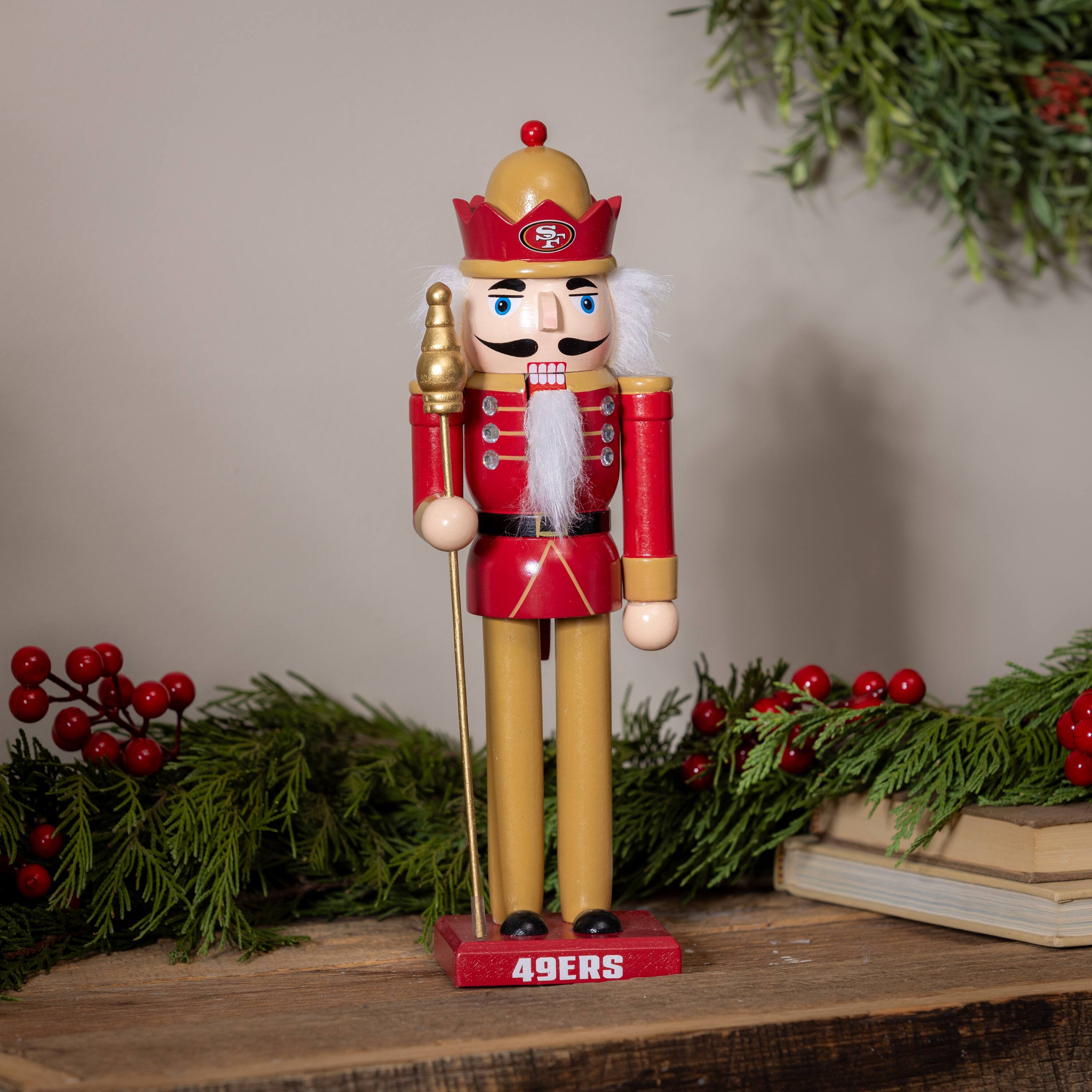 Alt View 2. Evergreen Enterprises - San Francisco 49ers 12" Wooden Nutcracker Statue - Multicolor.