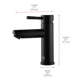Elegant Kitchen and Bath - Mia Single Hole Single Handle Bathroom Faucet - Matte Black