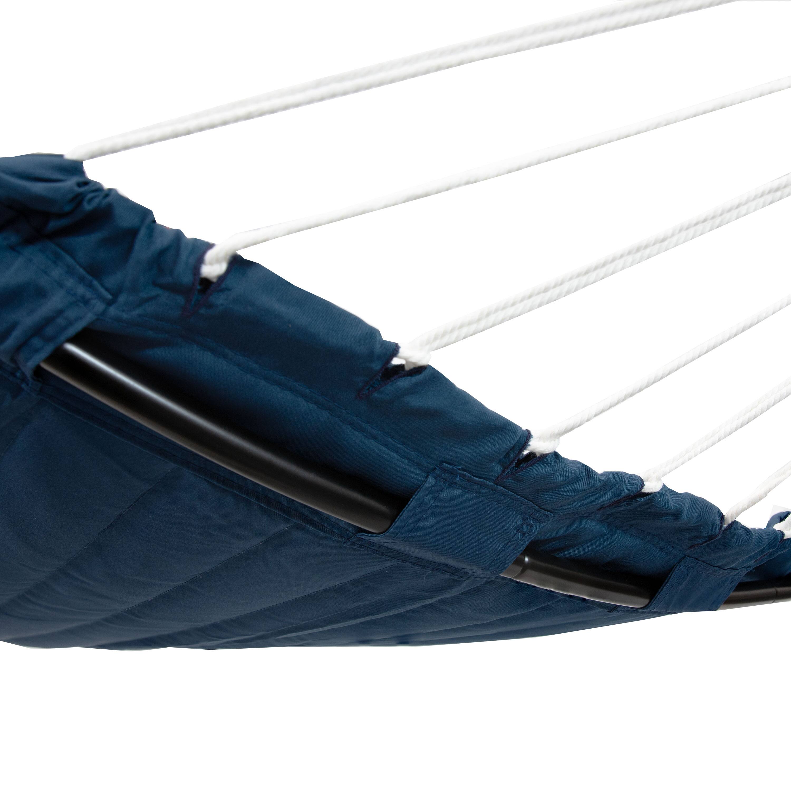 Alt View 9. Sunnydaze - Metal Spreader Bar Hammock with Pillow - Catalina Beach.