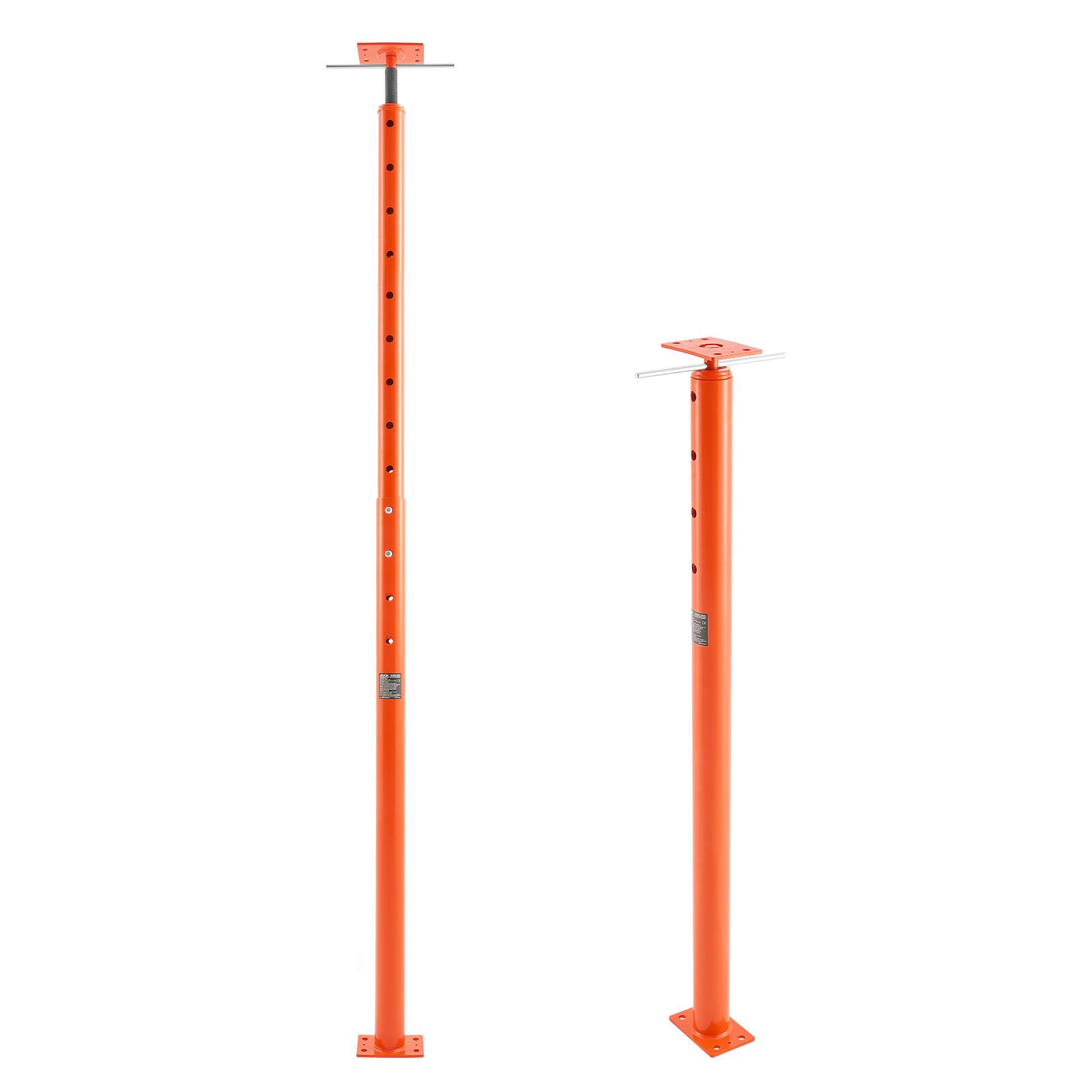 Alt View 5. VEVOR - House Floor Jack, 53"-93" Height Range, 18000 lbs Max Load Capacity, Adjustable Support Beam Basement Jack Post Pole - Orange.