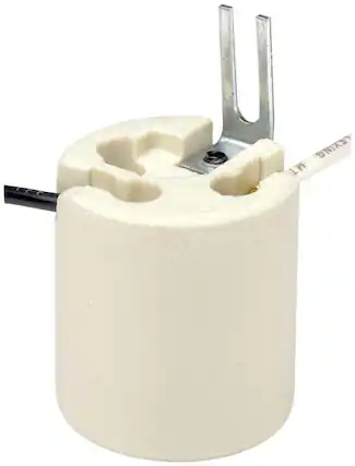 Front. Leviton - Medium Base One-Piece Keyless Unglazed Porcelain Lampholder Model 8052-1 - No Color.