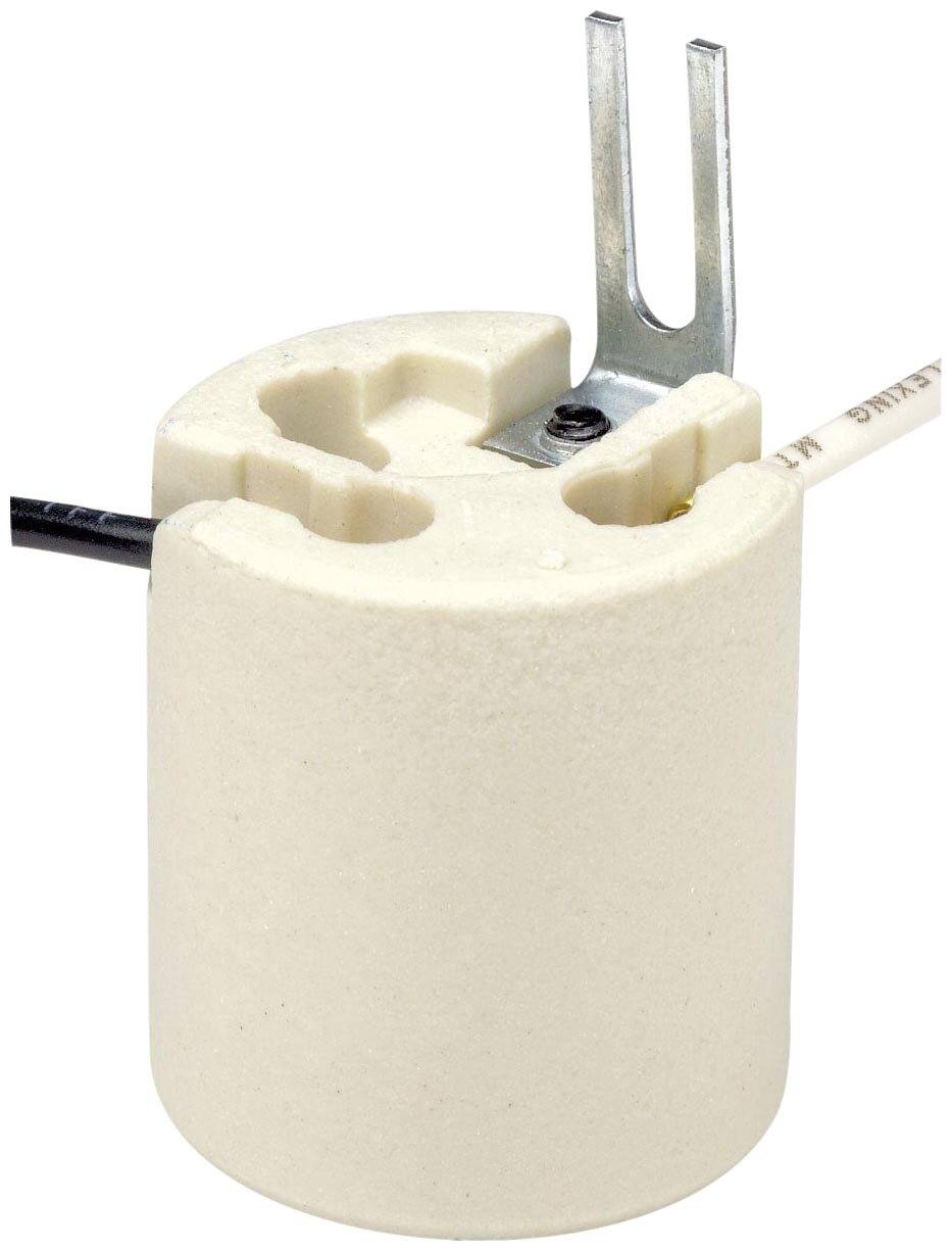 Front. Leviton - Medium Base One-Piece Keyless Unglazed Porcelain Lampholder Model 8052-1 - No Color.