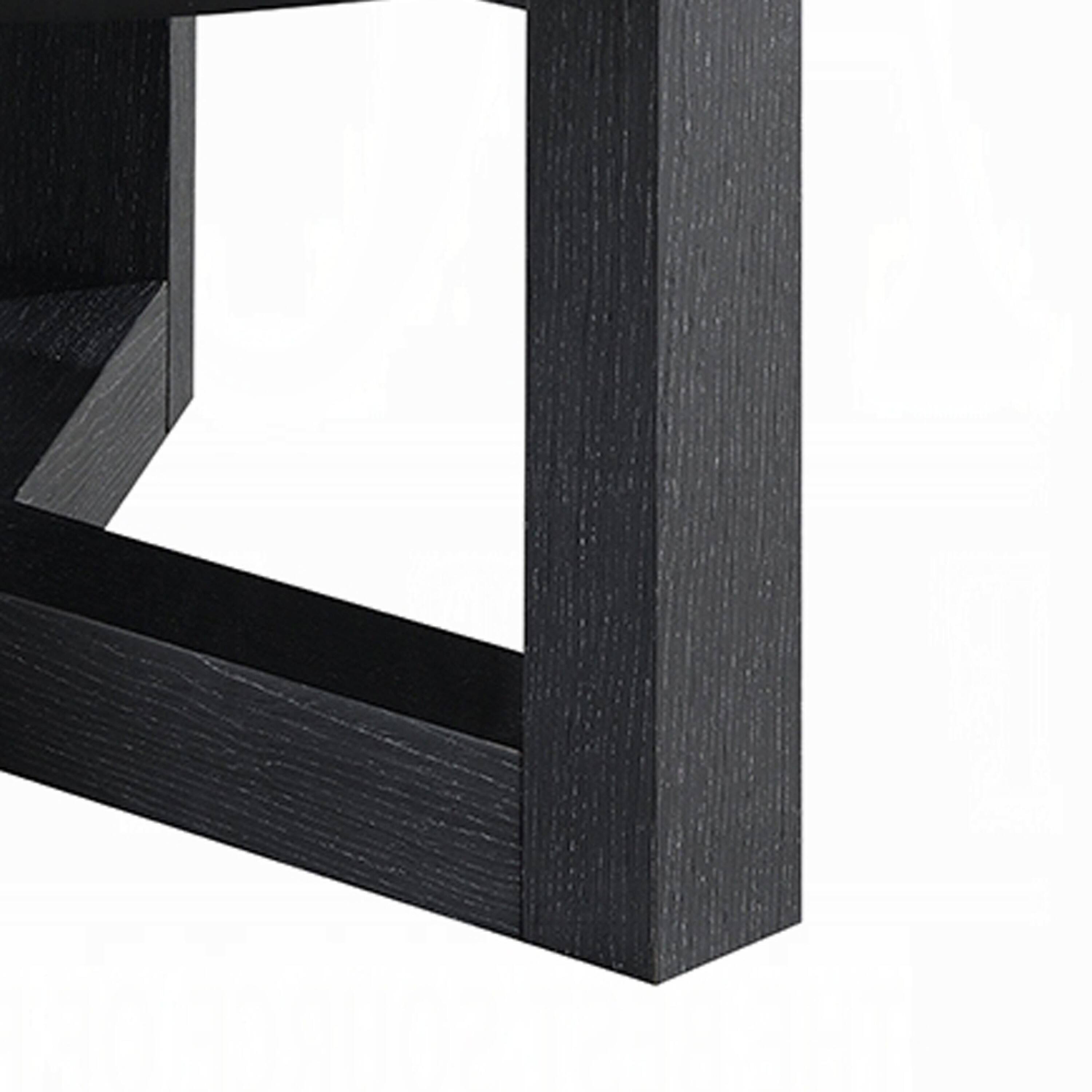 Alt View 4. Manhattan Lane - Kia Coffee Table, Round Marble Top and Three Leg Wood Base,32 Inch - Black.
