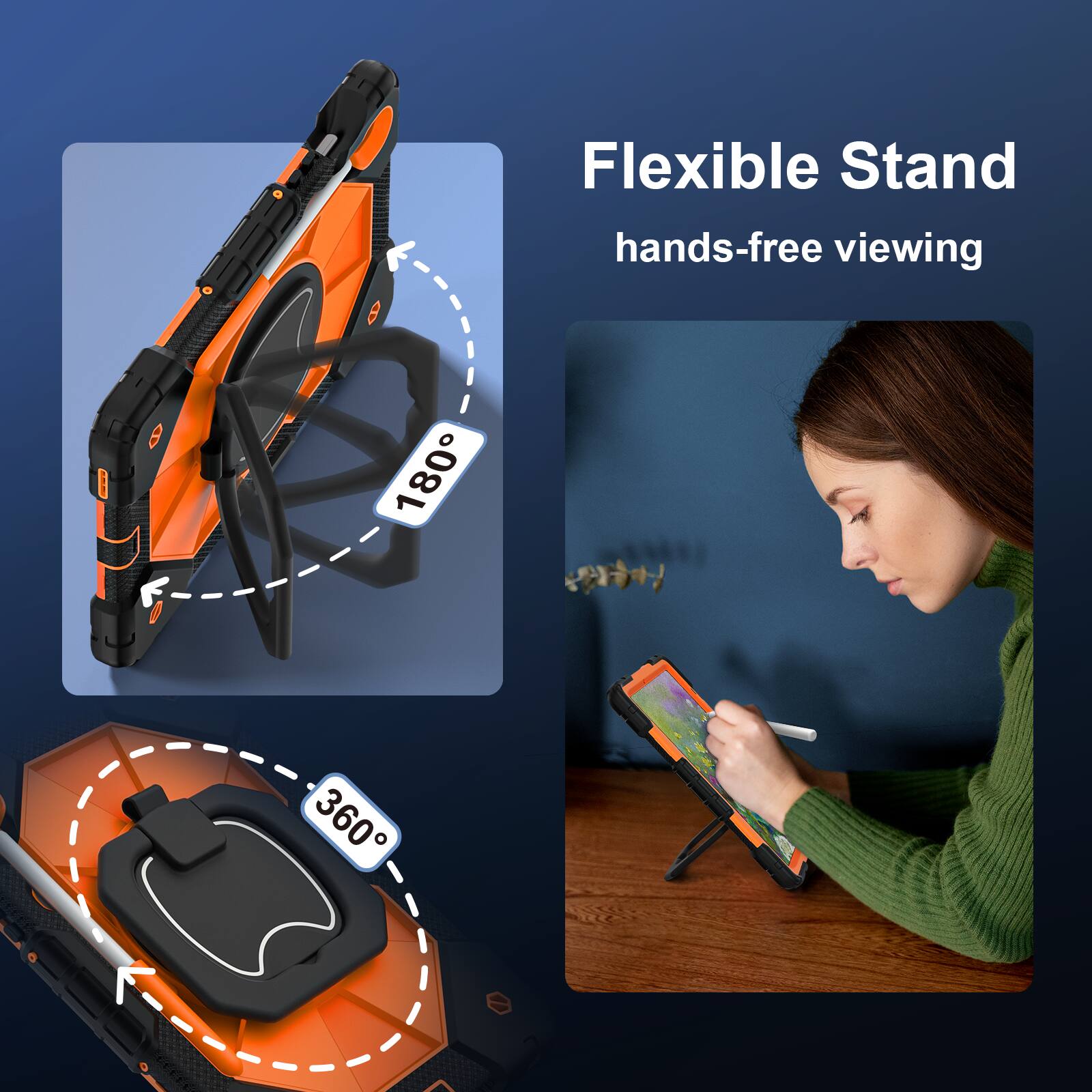Flexible Stand  
hands-free viewing  
180°  
360°
