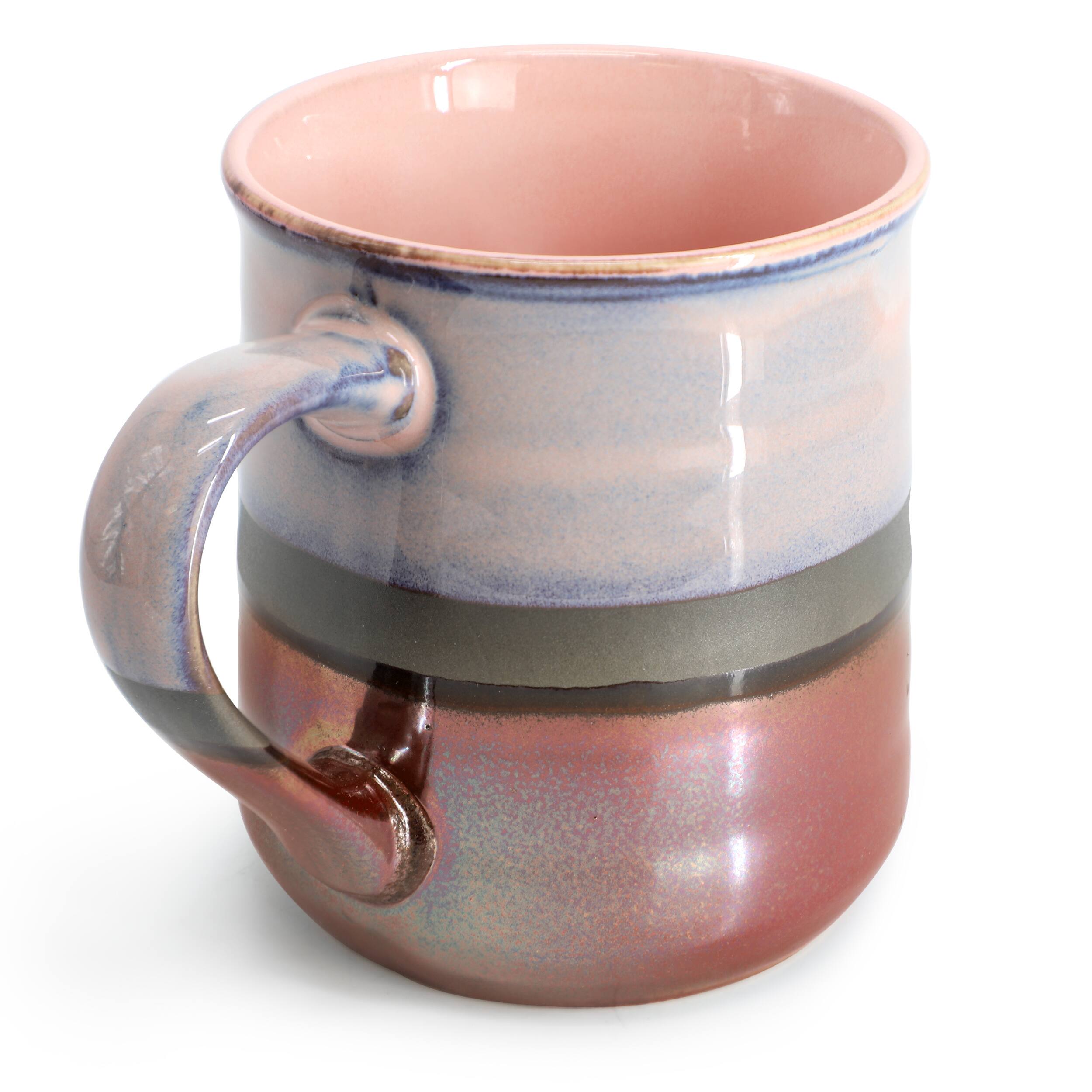 Alt View 1. Gibson - Gibson Home Copper Tonal 4 Piece 18 Ounce Stoneware Cup Set in Mauve - Mauve.