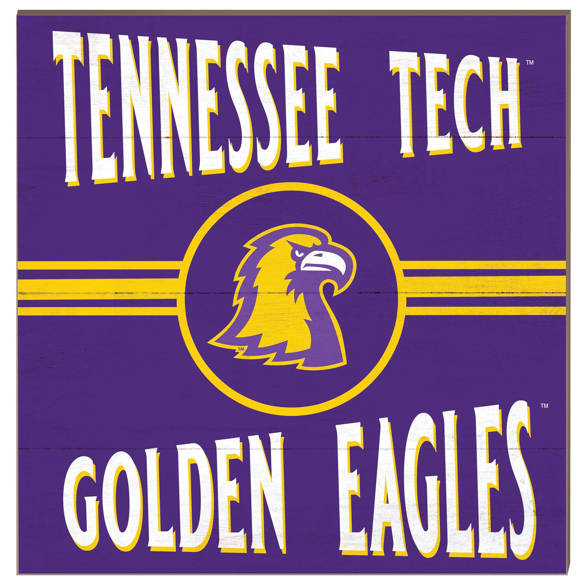 Tennessee Tech Golden Eagles 10'' x 10'' Retro Team Sign