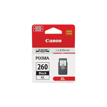 GENUINE Authentique GENUINO N - I Canon 260 iack . : Lactridges EEFINE badelac : in PIXMA 260 Black XL CAmOR PG-2600L - - 260xL Black XL