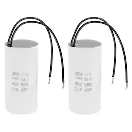 Unique Bargains - 2pcs 70uF CBB60 Running Capacitor, AC 450V 2 Wires 50/60Hz for Refrigerators, Washing Machines, Water Pumps - White
