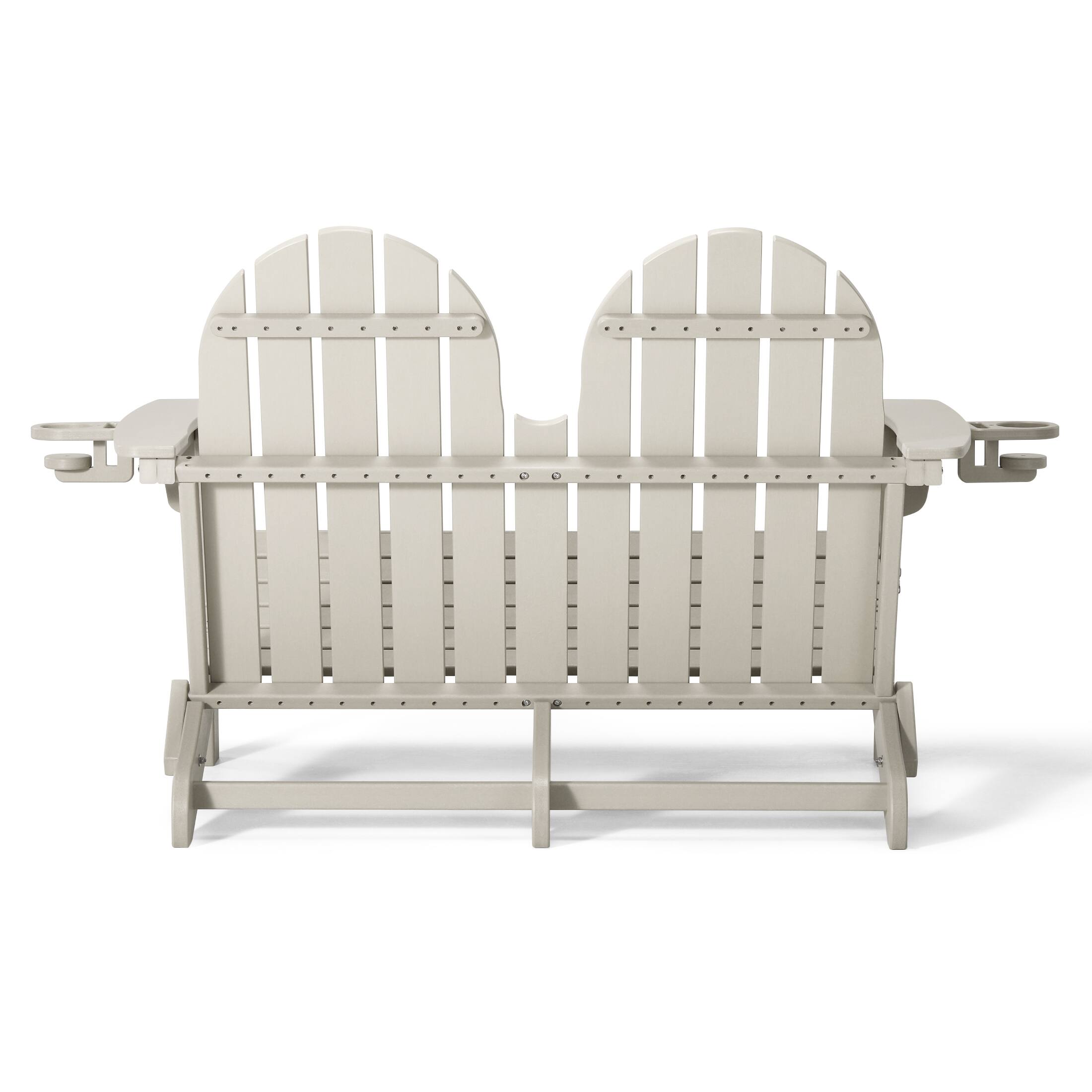 Alt View 1. WestinTrends - WestinTrends St. Augustine Outdoor Patio 49" HDPE Folding Adirondack Garden Bench - Sand.
