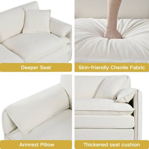 Deeper Seat  
Skin-friendly Chenille Fabric  
Armrest Pillow  
Thickened seat cushion
