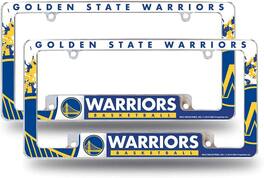 Rico Industries - Golden State Warriors NBA (Set of 2) Chrome Metal License Plate Frames with Bold Full Frames Design - Multi