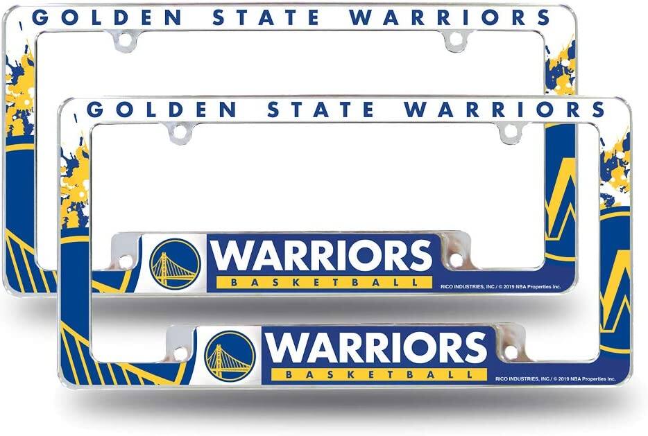 Golden State Warriors (Set of 2) Chrome Metal License Plate Frames