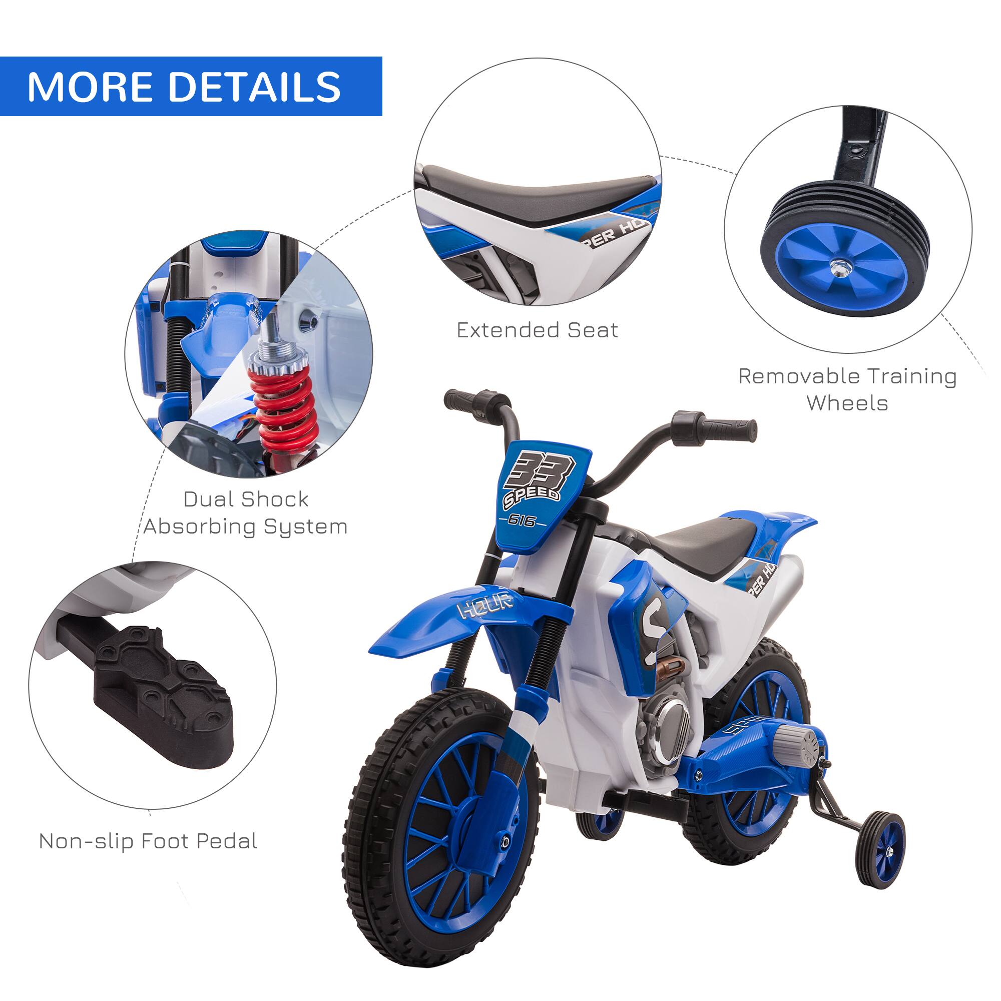 MORE DETAILS

- Extended Seat
- Dual Shock Absorbing System
- Removable Training Wheels
- Non-slip Foot Pedal