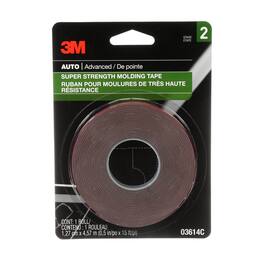 3M - Super-Strength Molding Tape, 1/2 in x 15 ft, High Strength Double-Sided Adhesive, Permanently Attaches Side Moldings,