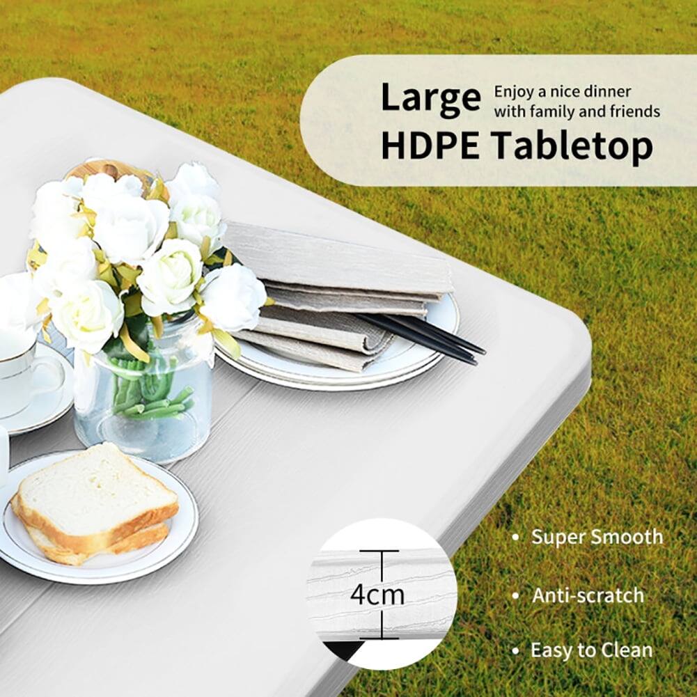 Enjoy a nice dinner with family and friends

Large HDPE Tabletop

- Super Smooth
- Anti-scratch
- Easy to Clean

4cm