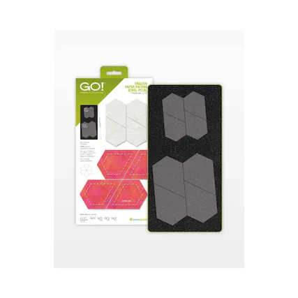 GO! FAM COEON - ENGLISH PAPER PIECING JEWEL PETAL . - - - - Foe - - - - - - - - - - - .. - - - - - - - - - - - . - - - - - . uIP GOT AO GOE MR - - - I - - accuquilt