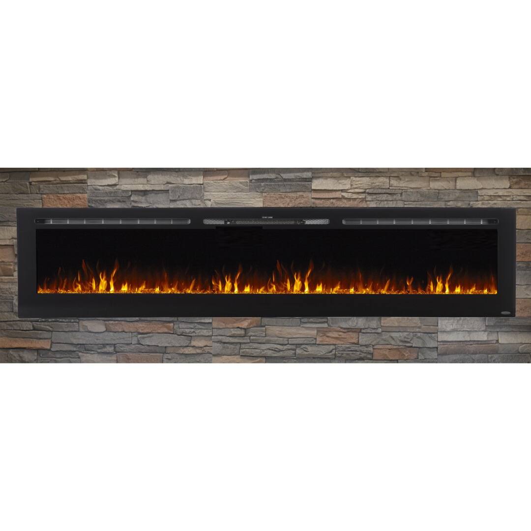 Angle. Touchstone Home Products - 100 in. Wall Mounted Recessed Sideline Smart Electric Fireplace 1500W - Black.