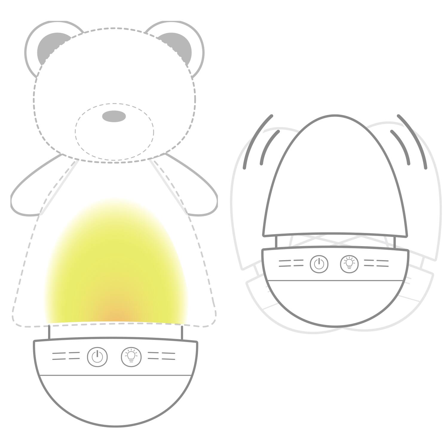 Alt View 1. Jupiter Creations - CosyCozy Tumbler Lamp Giraffe - Yellow.