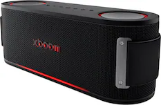 Front. LG - xboom Bounce Portable Bluetooth Speaker - Black.