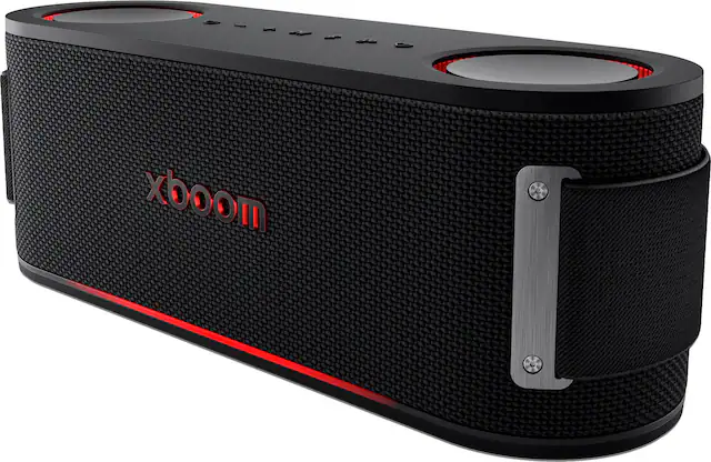 Front. LG - xboom Bounce Portable Bluetooth Speaker - Black.