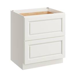 Boyel Living - 30 Inch 2 Drawer Kitchen Base Cabinet with Soft-Close Design - Glacier White