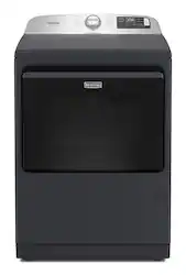Maytag - 7.4 Cu Ft. Smart Electric Dryer with Steam and Pet Pro Option - Midnight Steel - Front_Zoom