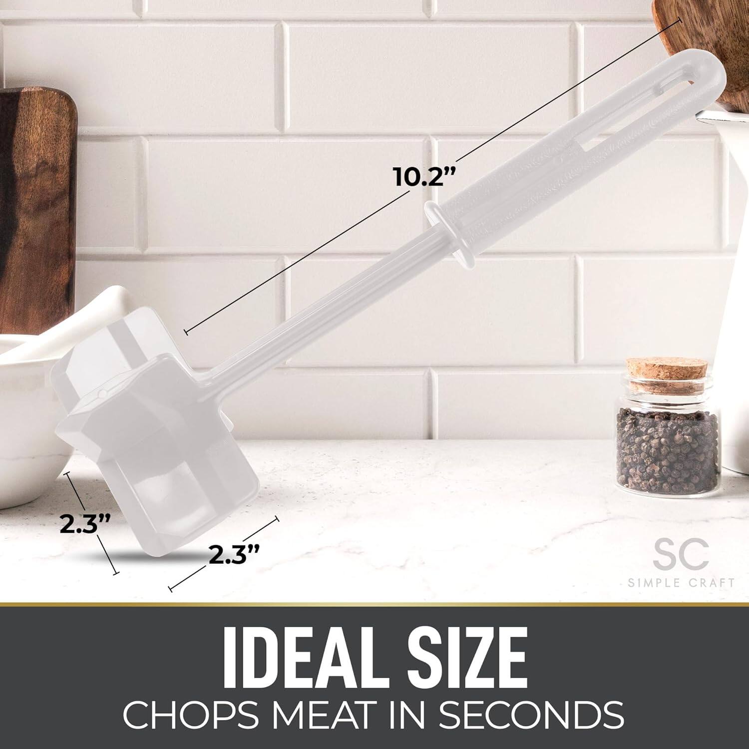 SC SIMPLE CRAFT, IDEAL SIZE, CHOPS MEAT IN SECONDS, 10.2", 2.3", 2.3"