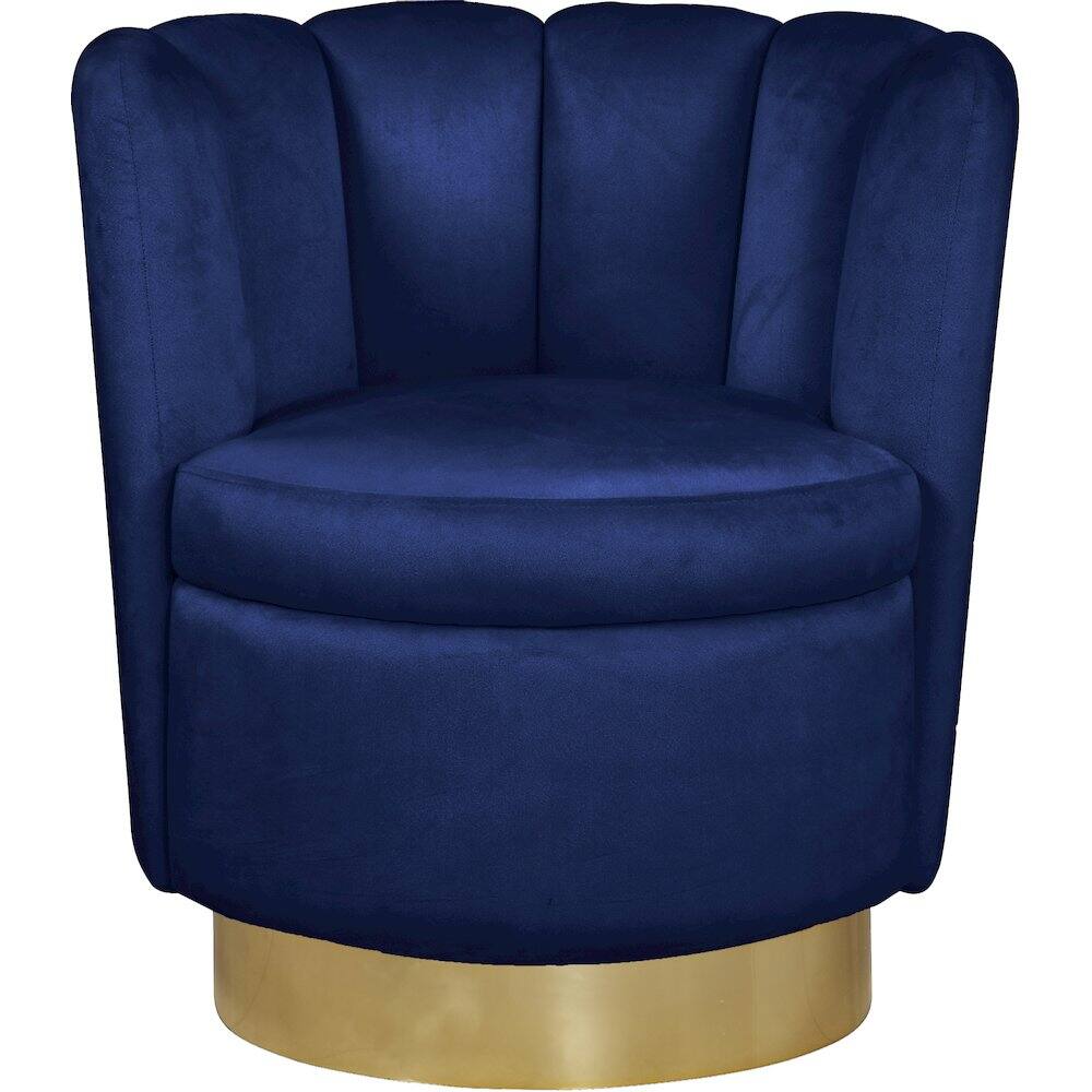 Alt View 2. Meridian Furniture - Lily Navy Velvet Accent Chair - Blue.