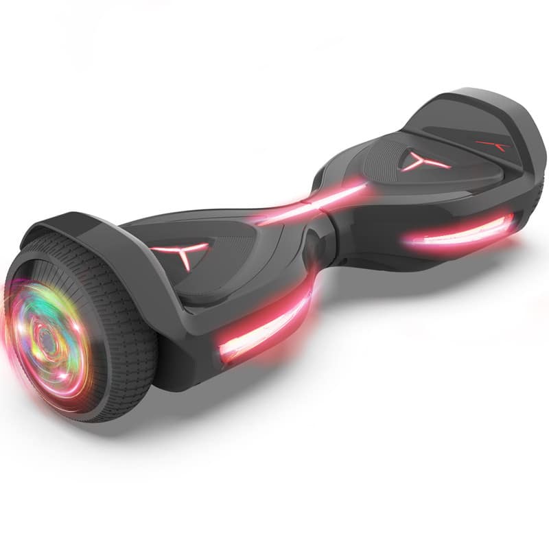 Hover Heart - Bluetooth Hover board Certified Chrome Color Flash Wheel with LED Light Self Balancing Wheel Electric Scooter - Black