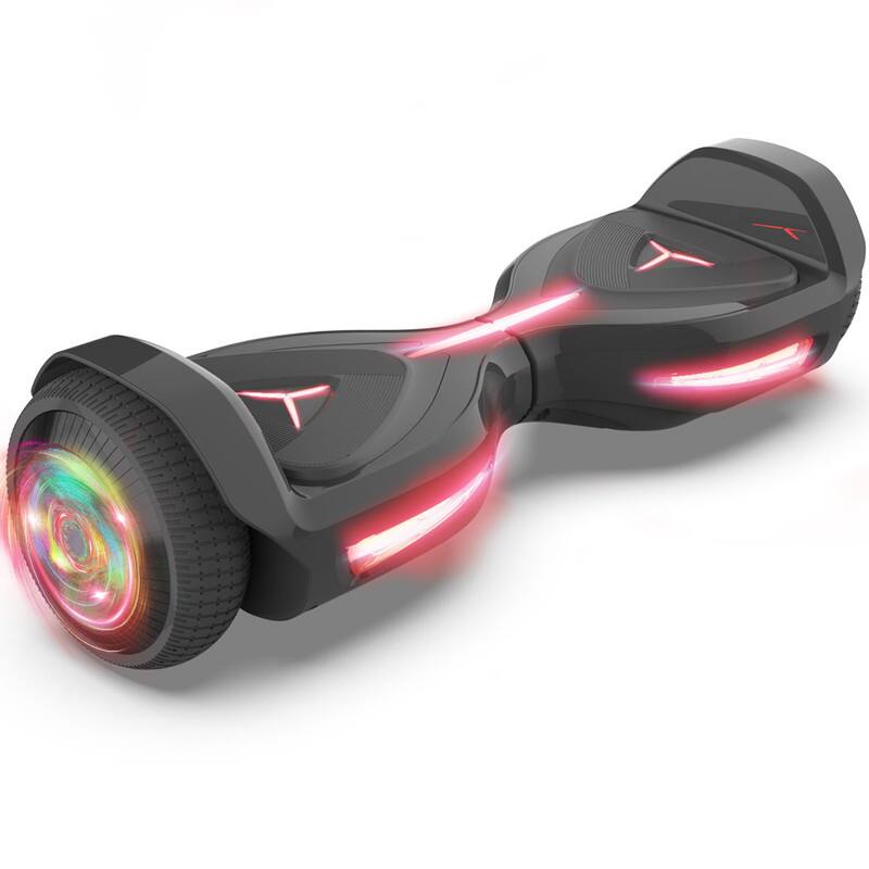 Hover Heart - Bluetooth Hover board Certified Chrome Color Flash Wheel with LED Light Self Balancing Wheel Electric Scooter - Black
