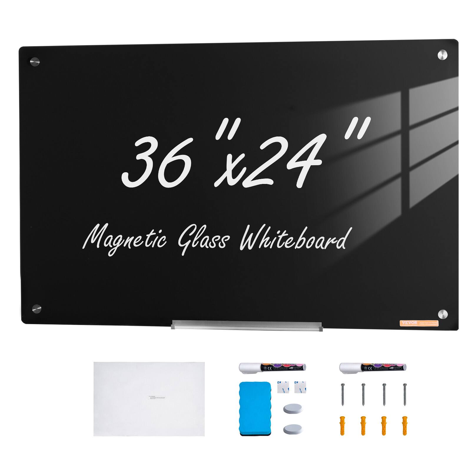 36" x 24"
Magnetic Glass Whiteboard