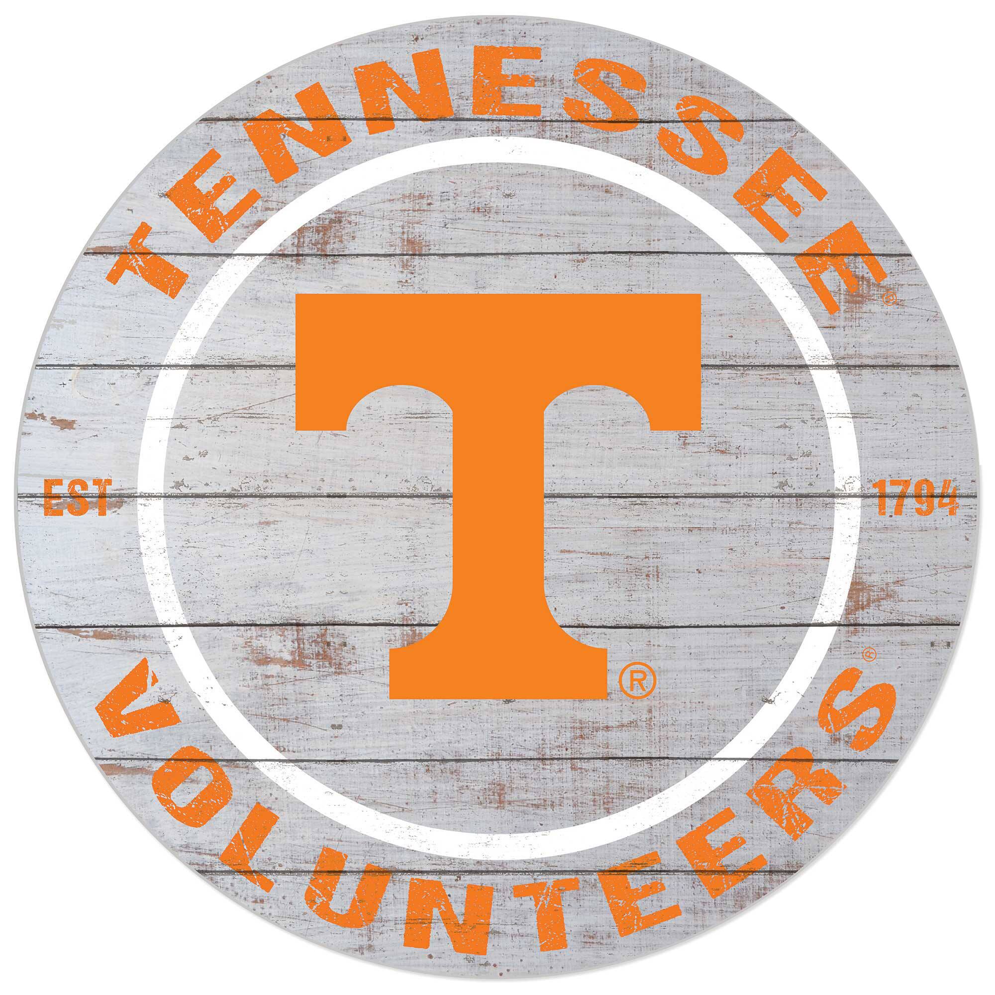 Tennessee Volunteers 20'' x 20'' Indoor/Outdoor Weathered Circle Sign