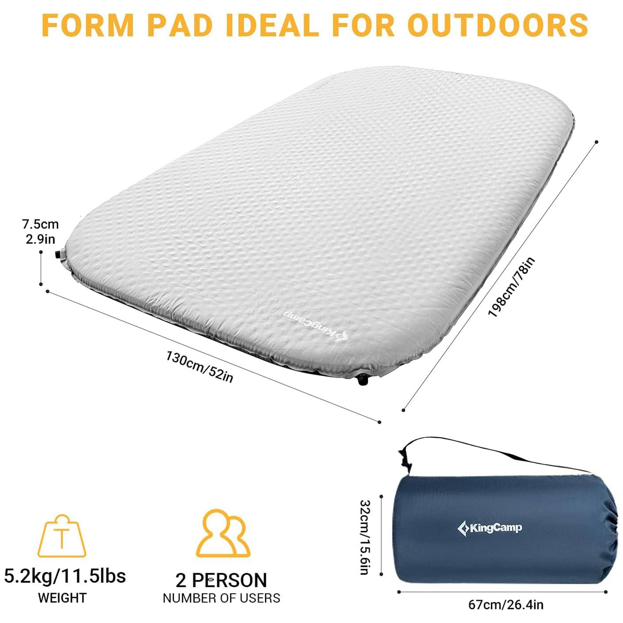 FORM PAD IDEAL FOR OUTDOORS

- 7.5cm / 2.9in
- 130cm / 52in
- 198cm / 78in
- 5.2kg / 11.5lbs
- 2 PERSON
- NUMBER OF USERS
- 32cm / 15.6in
- 67cm / 26.4in