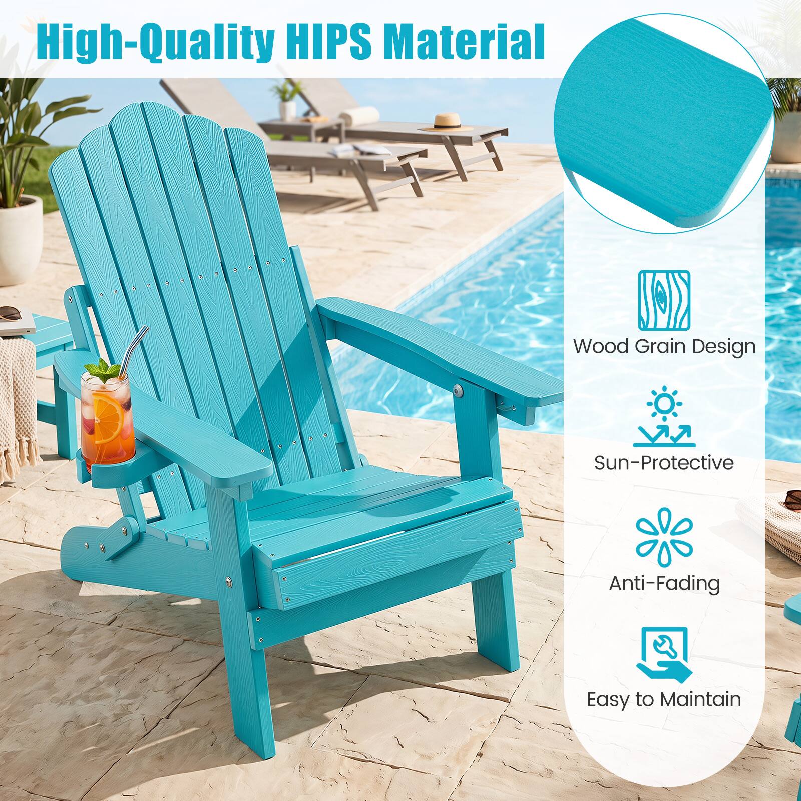 High-Quality HIPS Material  
Wood Grain Design  
Sun-Protective  
Anti-Fading  
Easy to Maintain