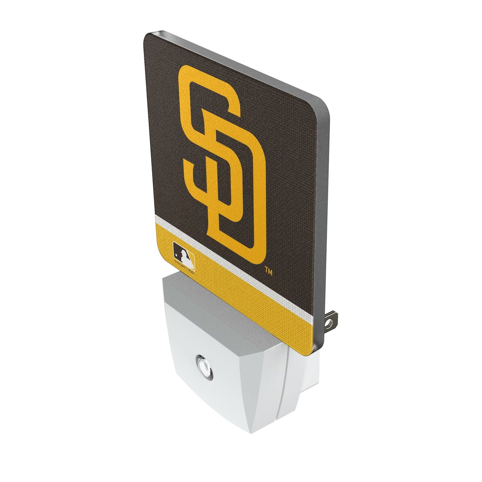 Alt View 1. Keyscaper - San Diego Padres Primary Logo Stripe Design Nightlight 2-Pack - Multicolor.